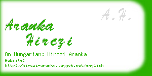 aranka hirczi business card